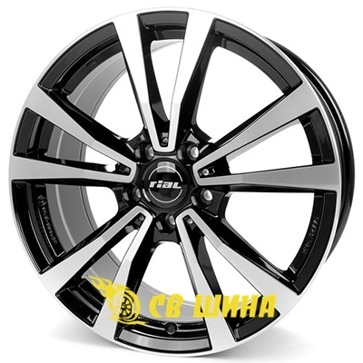 Диски Rial M12 8x19 5x112 ET43 DIA66,6 (diamond black front polished)
